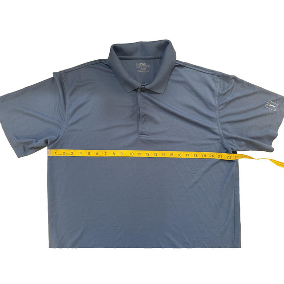 PGA Tour Golf Polo Mens X Large Sky Blue Moisture Wicking Stretch Tech Pique - Picture 5 of 6